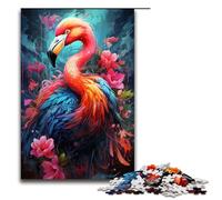 Rompecabezas para Adultos de 1000 Piezas Colorido psicodélico Floral fantasía Flamenco Rompecabezas Imposible Juego Familiar antiestrés desafío difícil (tamaño 75 x 50 cm)