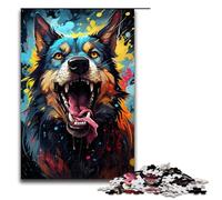 Rompecabezas para Adultos de 1000 Piezas Colorido Rompecabezas de psicodelia de Perros de Ojos Negros para Adultos Juegos Familiares de Madera Regalos de cumpleaños de Navidad 75 x 50 cm