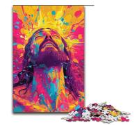 Rompecabezas para Adultos de 1000 Piezas Colorido Rompecabezas psicodélico de Jesús Caminando sobre el Agua. Cada Pieza es única. Juego Familiar desafiante y Divertido. 1000 Piezas (38 x 26 cm).