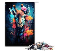 Rompecabezas para Adultos de 1000 Piezas Colorido Rompecabezas psicodélico de Jirafa de Cuento de Hadas. Cada Pieza es única. Juego Familiar desafiante y Divertido. 1000 Piezas (75 x 50 cm).