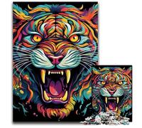 Rompecabezas para Adultos de 1000 Piezas, Colorido Tigre, Rompecabezas imposibles, Ideal para diversión Familiar, relajación y Regalos navideños, 50x75cm/19,68x29,52 Pulgadas.