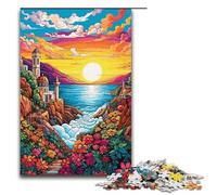 Rompecabezas para Adultos de 1000 Piezas Colorido y psicodélico Griego súper paraíso Rompecabezas de Madera (38 x 26 cm)