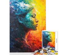 Rompecabezas para Adultos de 1000 Piezas Coloridos Retratos Abstractos Juguetes educativos Ideas de Regalo para Juegos educativos Mejora del Amor en Pareja tamaño 50x75cm