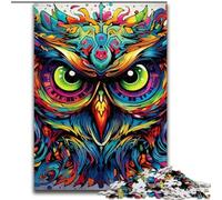 Rompecabezas para Adultos de 1000 Piezas, Coloridos Rompecabezas de búhos artísticos para Adultos, tamaño: 38x26cm, Día de la Madre, cumpleaños, Navidad