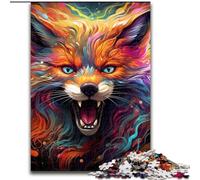 Rompecabezas para Adultos de 1000 Piezas, Coloridos Rompecabezas de Zorros artísticos para Adultos, tamaño: 38x26cm, Día de la Madre, cumpleaños, Navidad
