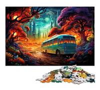 Rompecabezas para Adultos de 1000 Piezas, Coloridos Rompecabezas psicodélicos de autobús de la Jungla. Rompecabezas de Papel, un Gran Regalo para Navidad. 1000 Piezas (38 x 26 cm).