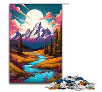 Rompecabezas para Adultos de 1000 Piezas Coloridos y psicodélicos Grand Teton decoración del hogar Juguetes Regalo para Toda la Familia 75 x 50 cm