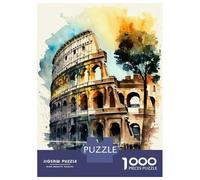 Rompecabezas para Adultos De 1000 Piezas Colosseum Charm Watercolor Rompecabezas para Adultos Juegos Divertidos para La Diversión Familiar Juego Desafiante Regalos 52x38cm/1000pcs