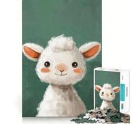 Rompecabezas para Adultos de 1000 Piezas con Alegre Retrato de Alpaca,Bordes Finos,Ideal para Manualidades,para concentrarse,divertirse y Relajarse cumpleaños (38x26cm)