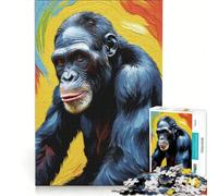 Rompecabezas para Adultos de 1000 Piezas con Animales Simios, Juego práctico, Ideal para Pasar el Tiempo en casa Durante Las Vacaciones y Fortalecer el Amor en Pareja 38x52cm
