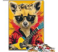 Rompecabezas para Adultos de 1000 Piezas con Animales Tocando la Guitarra Un desafío para la Mente, Actividad Familiar, decoración del hogar, Regalo navideño tamaño 26x38cm