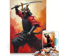 Rompecabezas para Adultos de 1000 Piezas con Arte de Guerreros samuráis japoneses, decoración de Pared, decoración, póster y Hoja de curiosidades a Juego 38x26cm