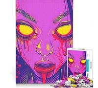 Rompecabezas para Adultos de 1000 Piezas con Cara de Terror neón Juego práctico desafiante de completar colección de Artistas Bellas Artes 38x26cm