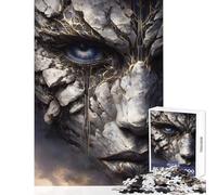 Rompecabezas para Adultos de 1000 Piezas con Caras de Piedra y Vetas Doradas Juguetes para Decorar el hogar Regalos para Amigos Secretos Juego de ingenio Cada Pieza es única - Tamaño 50x75cm