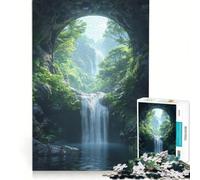 Rompecabezas para Adultos de 1000 Piezas con Cascada Oculta Juegos Familiares análisis y lógica para Fortalecer el Amor en Pareja 38x26cm