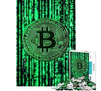 Rompecabezas para Adultos de 1000 Piezas con código de Hacker de criptomonedas Bitcoin Juegos Familiares para Adultos Regalos para Mujeres Un Reto para completar (tamaño 38x52cm)