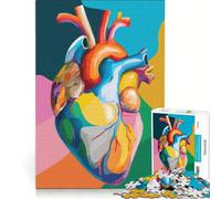 Rompecabezas para Adultos de 1000 Piezas con Colorida ilustración de la anatomía del corazón Humano, Juguetes para armar, para la diversión Familiar, con Piezas de Formas aleatorias Que encajan