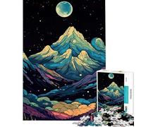Rompecabezas para Adultos de 1000 Piezas con Colorido Paisaje de montaña y Luna Ayuda a ejercitar el Cerebro es un Juguete Divertido y humorístico para Decorar la Pared Ideal para Mayores de 14 años