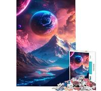Rompecabezas para Adultos de 1000 Piezas con Colorido Paisaje de Planeta alienígena Juego Educativo desafiante Juguete Juego Relajante Mejora la Memoria Regalo de cumpleaños (tamaño 38x52cm)