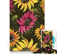 Rompecabezas para Adultos de 1000 Piezas con Coloridos Girasoles,uniones Suaves,Divertido para Resolver Problemas,Juego Casual,Ideal para cumpleaños o como Actividad artística (50x75cm)