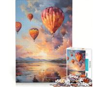 Rompecabezas para Adultos de 1000 Piezas con Coloridos Globos Que adornan el Cielo Ideal para Juegos Familiares y decoración de Pared Piezas de Formas aleatorias Que encajan Perfectamente 50x75cm