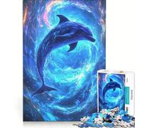 Rompecabezas para Adultos de 1000 Piezas con Datos fascinantes sobre Delfines, Juegos Divertidos, Actividades para Hacer en casa, Regalo de cumpleaños, Regalos de Viaje 38x52cm