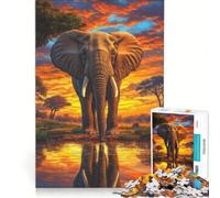 Rompecabezas para Adultos de 1000 Piezas con Datos fascinantes sobre Elefantes, Juegos relajantes, Actividades Familiares, colección de Artistas, Bellas Artes 38x26cm
