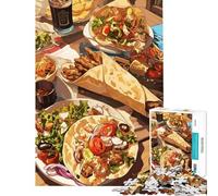 Rompecabezas para Adultos de 1000 Piezas con deliciosos Tacos y Bebidas sobre una Mesa Juguete Educativo y desafiante para ejercitar la Mente Regalo de cumpleaños para Hombres y Mujeres (38x26cm)