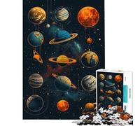 Rompecabezas para Adultos de 1000 Piezas con Diagrama del Sistema Solar Juego de ingenio para divertirse en Familia cumpleaños y Navidad (tamaño 38x26cm)