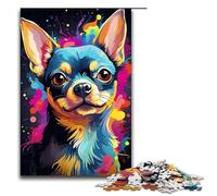 Rompecabezas para Adultos de 1000 Piezas con Dibujo Colorido de un Perro Chihuahua. Cada Pieza es única. Juego Familiar desafiante y Divertido. 1000 Piezas (75 x 50 cm).