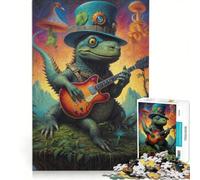 Rompecabezas para Adultos de 1000 Piezas con Dinosaurios surrealistas y música Juego práctico para Pasar el Tiempo en casa Durante Las Vacaciones y Fortalecer el Amor en Pareja 50x75cm