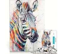 Rompecabezas para Adultos de 1000 Piezas con diseño Abstracto de Cebra en Acuarela Juego Educativo desafiante de completar Regalo Ideal para quienes Buscan un desafío 38x52cm