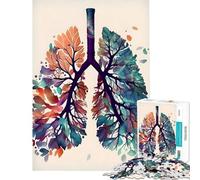 Rompecabezas para Adultos de 1000 Piezas con diseño anatómico Vintage de pulmones Juguetes para Relajarse Juegos educativos Regalo Divertido y humorístico para cumpleaños (tamaño 38x52cm)