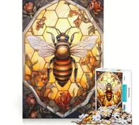 Rompecabezas para Adultos de 1000 Piezas con diseño de Abejas y Flores Un Juego práctico, Divertido y con Humor, Ideal para Decorar el Escritorio 38x52cm