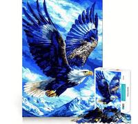 Rompecabezas para Adultos de 1000 Piezas con diseño de águila Azul en pleno Vuelo,Bordes limpios,Juguete para concentrarse,Juego Relajante, 50x75cm