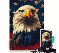 Rompecabezas para Adultos de 1000 Piezas con diseño de águila Calva Americana Juego de concentración Mental Manualidad de Corte de Alta precisión Actividad para Fortalecer los Lazos Familiares