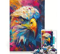 Rompecabezas para Adultos de 1000 Piezas con diseño de águila expresiva Juego práctico para Pasar el Tiempo en casa Durante Las Vacaciones y Fortalecer el Amor en Pareja 38x52cm
