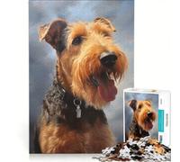 Rompecabezas para Adultos de 1000 Piezas con diseño de Airedale Terrier, Ideal para decoración de Pared, Actividades Familiares cumpleaños y Navidad 50x75cm