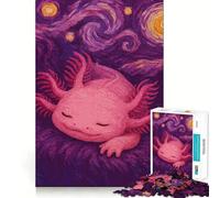 Rompecabezas para Adultos de 1000 Piezas con diseño de ajolote y la Pintura de la Noche Estrellada Decoración de Ajuste Limpio Juguete Que desafía la Mente Tiempo de Juego Acogedor Regalo artístico