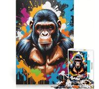 Rompecabezas para Adultos de 1000 Piezas con diseño de Animales Simios, Juguete Educativo, con patrón para armar, Incluye póster y Hoja de Preguntas y respuestas 50x75cm