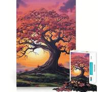 Rompecabezas para Adultos de 1000 Piezas con diseño de árbol al Atardecer,Corte Fino,Ideal para Entrenar la Mente Diversión Relajante Juego artístico para cumpleaños (38x52cm)