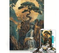 Rompecabezas para Adultos de 1000 Piezas con diseño de árbol bonsái Dorado, Juego Familiar, Ideal para Reducir el estrés y un desafío único 38x52cm