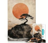 Rompecabezas para Adultos de 1000 Piezas con diseño de árbol bonsái Tradicional al Atardecer Juego Divertido para concentrarse en la Mente Ideal para Pasar un Buen rato cumpleaños