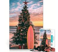 Rompecabezas para Adultos de 1000 Piezas con diseño de árbol de Navidad en la Playa,Corte Fino,Entrenamiento Mental,diversión Relajante,Juego artístico para cumpleaños (50x75cm)