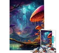 Rompecabezas para Adultos de 1000 Piezas con diseño de árboles de Hongos psicodélicos Juego desafiante Juguete Educativo decoración Perfecta Regalo Divertido (tamaño 50x75cm)