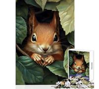 Rompecabezas para Adultos de 1000 Piezas con diseño de Ardilla Adorable Que Juega al escondite un Juego Relajante y desafiante un Juguete Educativo con Piezas de Formas aleatorias Que encajan