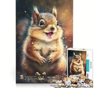Rompecabezas para Adultos de 1000 Piezas con diseño de Ardilla Pintada con Acuarelas Juegos Divertidos para Relajarse y Fortalecer el Amor en Pareja 50x75cm