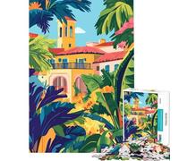 Rompecabezas para Adultos de 1000 Piezas con diseño de Arquitectura española de Florida Arte Minimalista Juguetes adictivos para Cultivar la Paciencia Juegos Familiares decoración Divertido