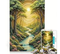 Rompecabezas para Adultos de 1000 Piezas con diseño de Arroyo Dorado en Capas, Ideal para Actividades educativas, Familiares, como Regalo de cumpleaños o de Viaje 38x26cm