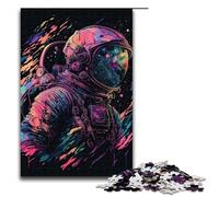 Rompecabezas para Adultos de 1000 Piezas con diseño de Astronauta de neón. Ayuda a ejercitar el Cerebro. Juguetes adictivos para Cultivar la Paciencia. 75 x 50 cm.